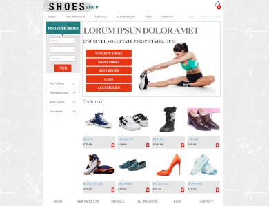 Shoestore Website Home Page